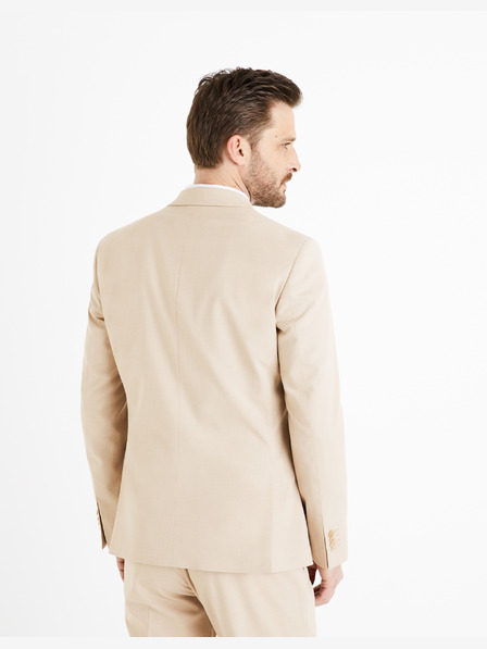 Celio Béžové pánské sako slim Celio Buamaury