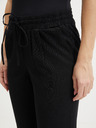 Vero Moda Černé dámské kalhoty s příměsí lnu VERO MODA Jesmilo