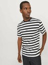 Jack & Jones Bílo-černé pánské pruhované tričko Jack & Jones