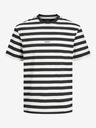 Jack & Jones Bílo-černé pánské pruhované tričko Jack & Jones