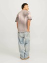 Jack & Jones Bílo-hnědé pánské pruhované tričko Jack & Jones
