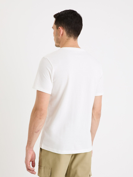 Celio Bílé pánské basic tričko Celio Gepik