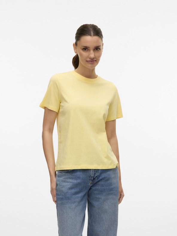 Vero Moda Žluté dámské tričko Vero Moda