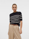 Vero Moda Béžovo-černý dámský pruhovaný svetr Vero Moda
