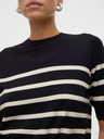 Vero Moda Béžovo-černý dámský pruhovaný svetr Vero Moda