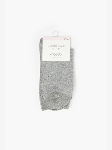Moodo Sada dvou párů šedých dámských ponožek Moodo