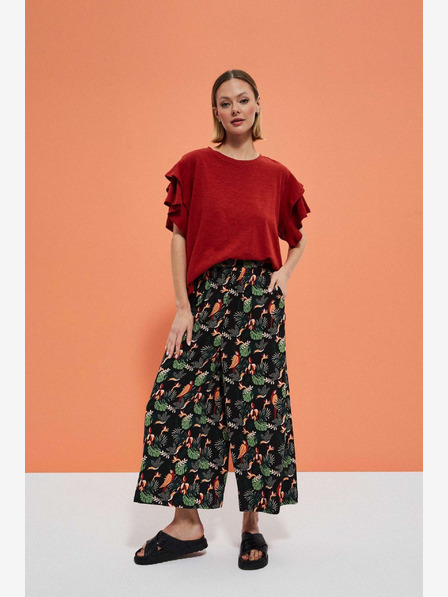 Moodo Černé dámské vzorované culottes Moodo