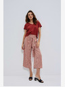 Moodo Růžové dámské pruhované culottes Moodo