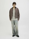 Jack & Jones Béžová pánská pruhovaná košile s krátkým rukávem Jack & Jones