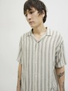 Jack & Jones Béžová pánská pruhovaná košile s krátkým rukávem Jack & Jones