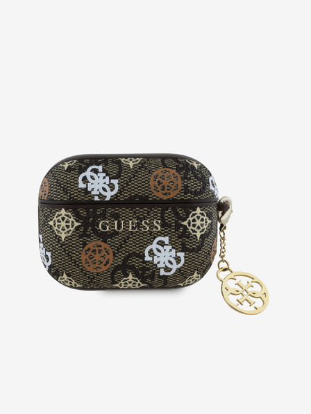 Guess Guess PU 4G Peony Charm Pouzdro pro AirPods Pro Brown