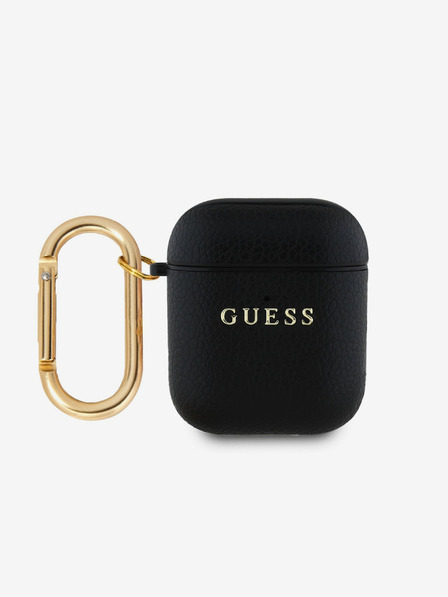 Guess Guess PU Grained Classic Logo Pouzdro pro AirPods 1/2 Black