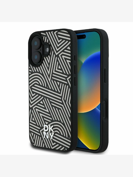 DKNY DKNY PU Leather Crosswalk Pattern Magsafe Zadní Kryt pro iPhone 16 Ivory