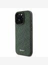 DKNY DKNY PU Leather Grid Pattern Magsafe Zadní Kryt pro iPhone 16 Pro Green