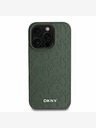 DKNY DKNY PU Leather Grid Pattern Magsafe Zadní Kryt pro iPhone 16 Pro Green