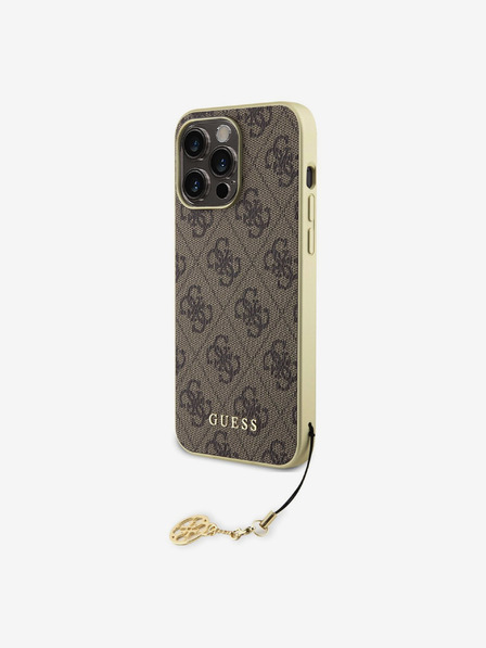 Guess Guess 4G Charm Zadní Kryt pro iPhone 15 Pro Max Brown