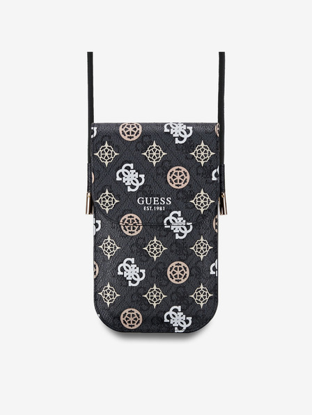 Guess Guess PU 4G Peony Multicolor Taška na Telefon Black