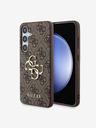 Guess Guess PU 4G Metal Logo Zadní Kryt pro Samsung Galaxy S24 Brown
