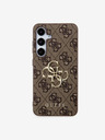 Guess Guess PU 4G Metal Logo Zadní Kryt pro Samsung Galaxy S24 Brown
