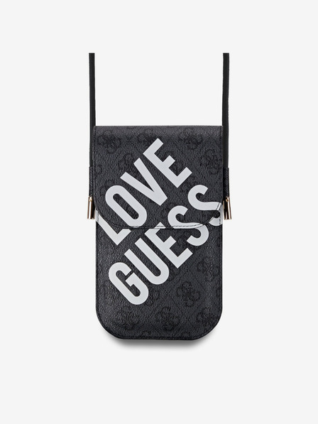 Guess Guess PU 4G Big Love Logo Taška na Telefon Black