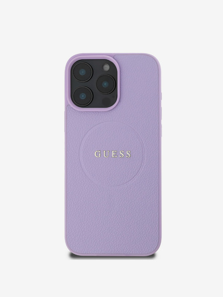 Guess Guess PU Grained Classic Logo MagSafe Zadní Kryt pro iPhone 16 Pro Purple