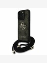 Guess Guess PU 4G Metal Logo Crossbody Popruh Zadní Kryt pro iPhone 15 Pro Max Brown