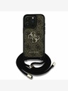 Guess Guess PU 4G Metal Logo Crossbody Popruh Zadní Kryt pro iPhone 15 Pro Max Brown
