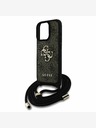 Guess Guess PU 4G Metal Logo Crossbody Popruh Zadní Kryt pro iPhone 15 Pro Max Brown