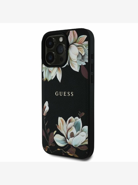 Guess Guess PU Grained Magnolia MagSafe Zadní Kryt pro iPhone 16 Pro Black