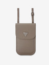 Guess Guess PU Grained Triangle Logo Taška na Telefon Brown
