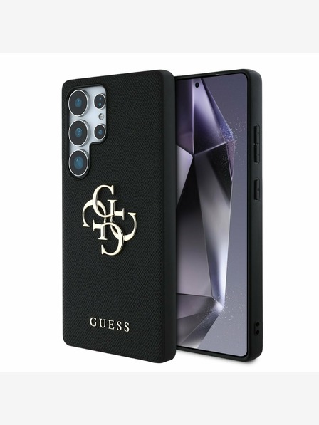 Guess Guess PU Grained 4G Metal Logo Zadní Kryt pro Samsung Galaxy S25 Ultra Black