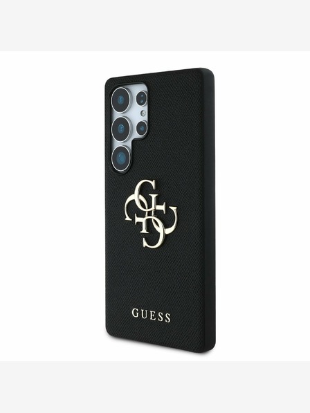 Guess Guess PU Grained 4G Metal Logo Zadní Kryt pro Samsung Galaxy S25 Ultra Black