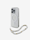 Guess IML Glitter Beads Strap MagSafe Zadní Kryt pro iPhone 16 Pro Max Transparent Obal na telefon