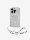 Guess IML Glitter Beads Strap MagSafe Zadní Kryt pro iPhone 16 Pro Max Transparent Obal na telefon