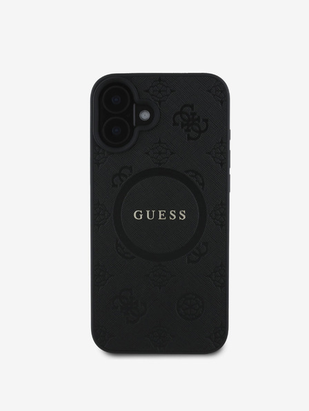 Guess Guess Saffiano Peony Stamp MagSafe Zadní Kryt pro iPhone 16 Black