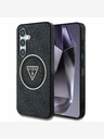 Guess Guess IML 4G Glitter and Triangle Logo MagSafe Zadní Kryt pro Samsung Galaxy S25+ Black