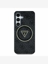 Guess Guess IML 4G Glitter and Triangle Logo MagSafe Zadní Kryt pro Samsung Galaxy S25+ Black