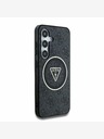 Guess Guess IML 4G Glitter and Triangle Logo MagSafe Zadní Kryt pro Samsung Galaxy S25+ Black