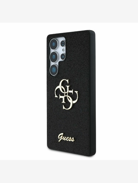 Guess Guess PU Fixed Glitter 4G Metal Logo Zadní Kryt pro Samsung Galaxy S25 Ultra Black