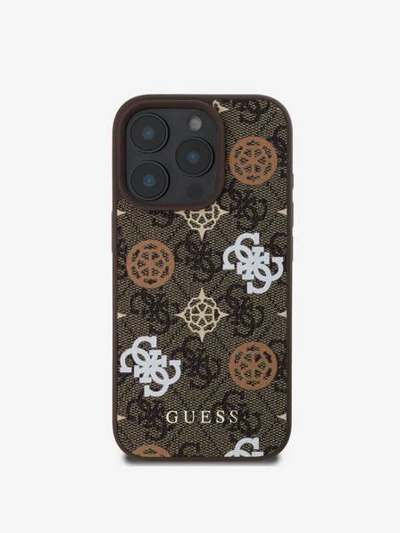 Guess Guess PU 4G Peony MagSafe Zadní Kryt pro iPhone 16 Pro Max Brown