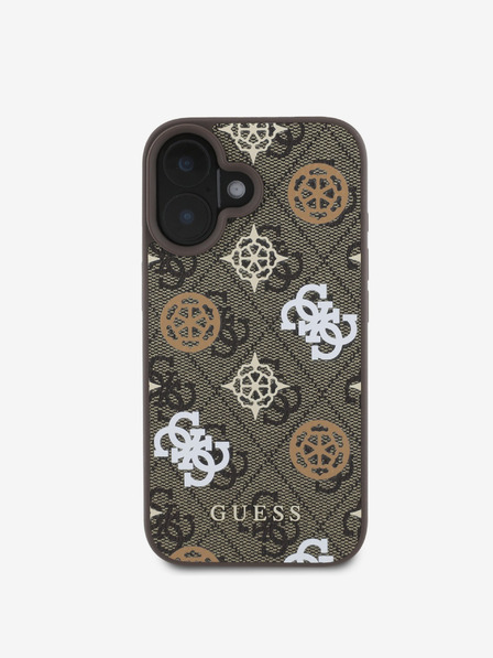 Guess Guess PU 4G Peony MagSafe Zadní Kryt pro iPhone 16 Brown