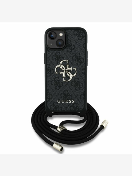 Guess Guess PU 4G Metal Logo Crossbody Popruh Zadní Kryt pro iPhone 15 Black