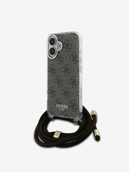 Guess Guess IML 4G Printed Crossbody Popruh Zadní Kryt pro iPhone 16 Brown