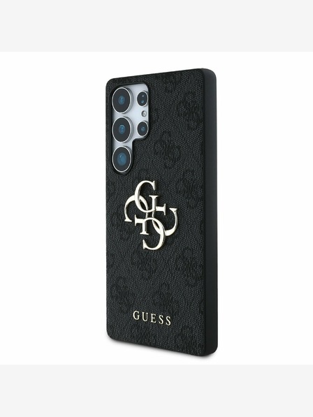 Guess PU 4G Metal Logo Zadní Kryt pro Samsung Galaxy S25 Ultra Grey Obal na telefon
