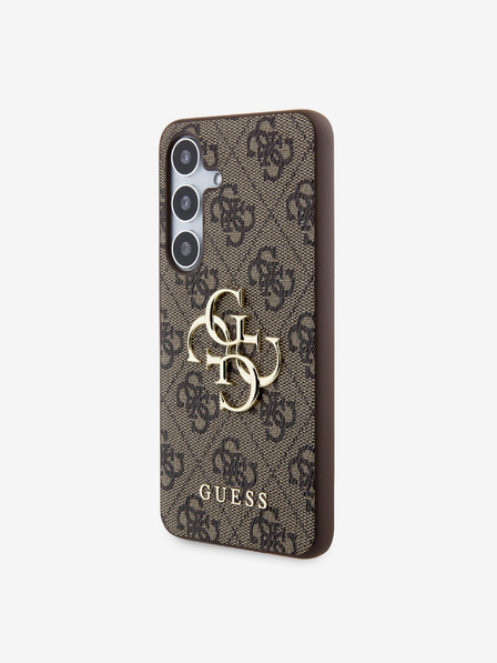 Guess Guess PU 4G Metal Logo Zadní Kryt pro Samsung Galaxy S24+ Brown