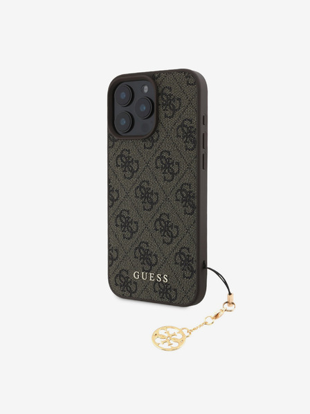 Guess Guess 4G Charm Zadní Kryt pro iPhone 16 Pro Max Tone on Tone Brown