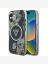 Guess Guess IML Glitter Magnolia and Triangle Logo MagSafe Zadní Kryt pro iPhone 16 Black