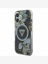 Guess Guess IML Glitter Magnolia and Triangle Logo MagSafe Zadní Kryt pro iPhone 16 Black
