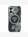 Guess Guess IML Glitter Magnolia and Triangle Logo MagSafe Zadní Kryt pro iPhone 16 Black