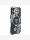 Guess Guess IML Glitter Magnolia and Triangle Logo MagSafe Zadní Kryt pro iPhone 16 Black